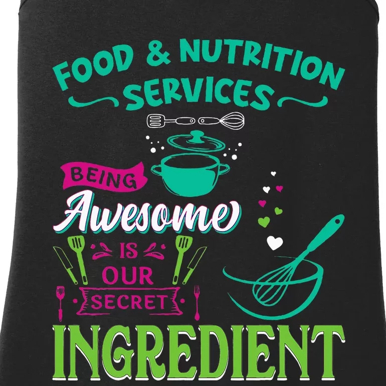 Food & Nutrition Services Being Awesome Lunch Lady Ladies Essential Tank