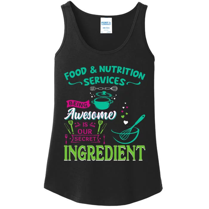 Food & Nutrition Services Being Awesome Lunch Lady Ladies Essential Tank