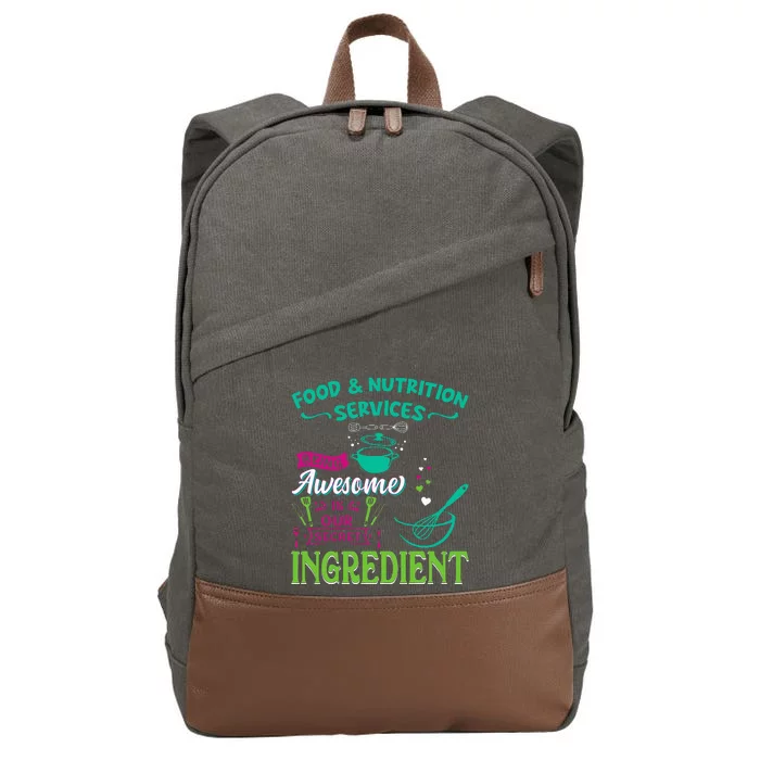 Food & Nutrition Services Being Awesome Lunch Lady Cotton Canvas Backpack