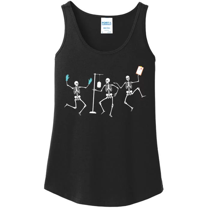 Funny Nurse Skeleton Halloween Healthcare Crew Skeleton Ladies Essential Tank