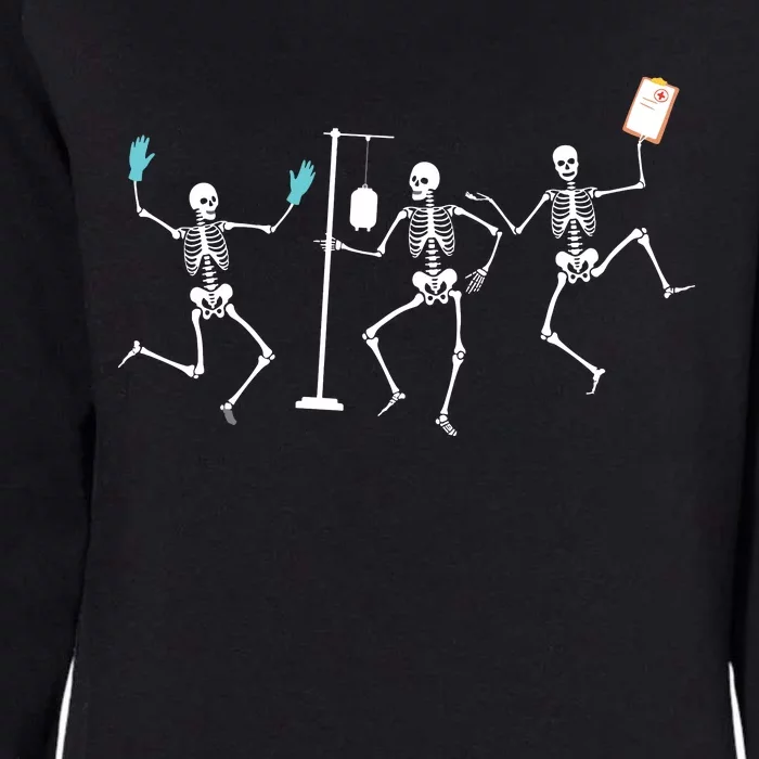 Funny Nurse Skeleton Halloween Healthcare Crew Skeleton Womens California Wash Sweatshirt