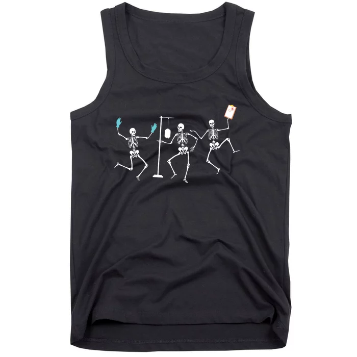 Funny Nurse Skeleton Halloween Healthcare Crew Skeleton Tank Top