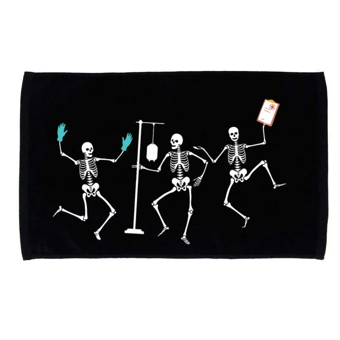 Funny Nurse Skeleton Halloween Healthcare Crew Skeleton Microfiber Hand Towel