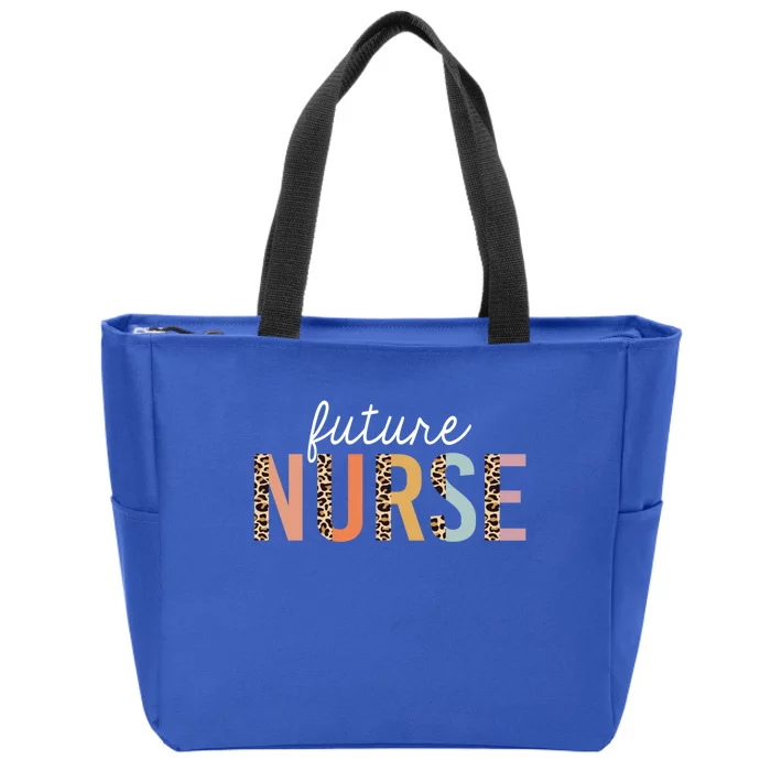 Future Nurse Student Leopard Print Nursing School Cute Gift Zip Tote Bag