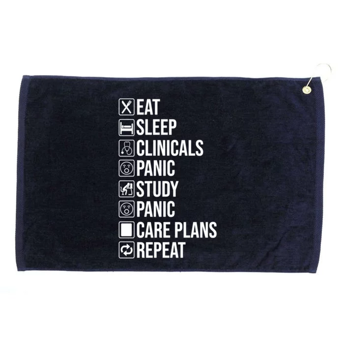 Funny Nursing School Student Nurse Eat Sleep Clinicals Panic Gift Grommeted Golf Towel