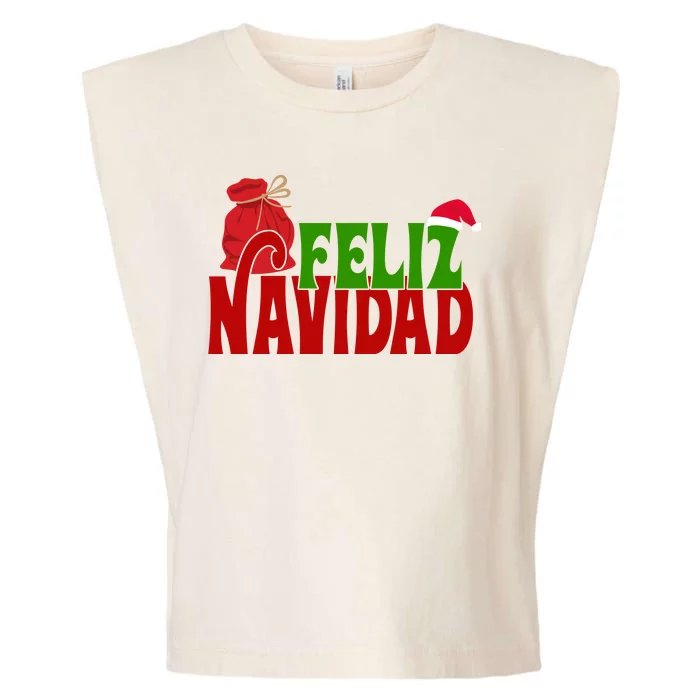 Feliz Navidad Spanish Christmas Garment-Dyed Women's Muscle Tee