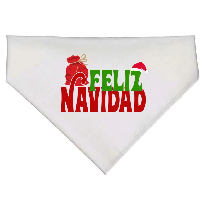 Feliz Navidad Spanish Christmas USA-Made Doggie Bandana