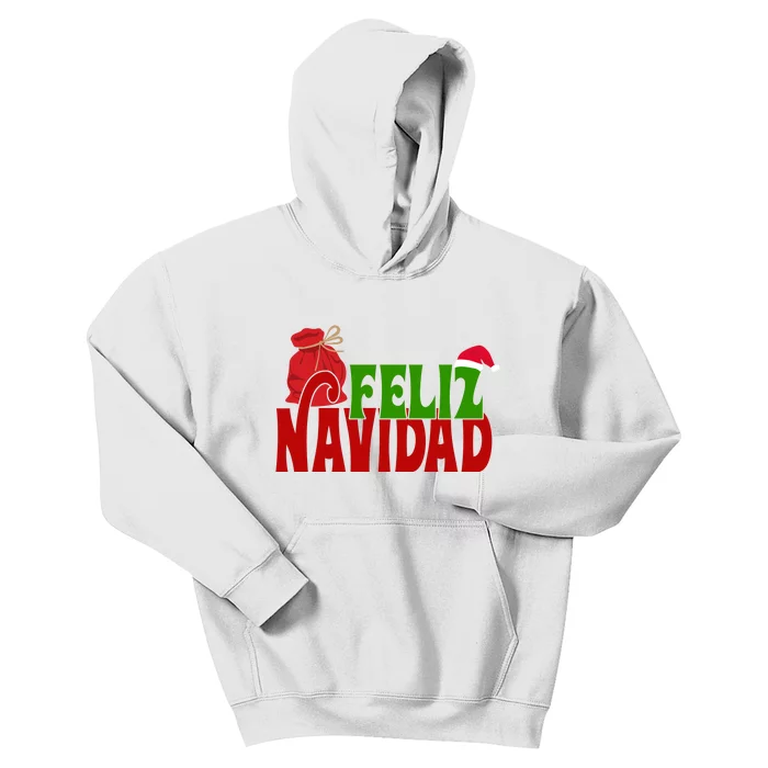 Feliz Navidad Spanish Christmas Kids Hoodie