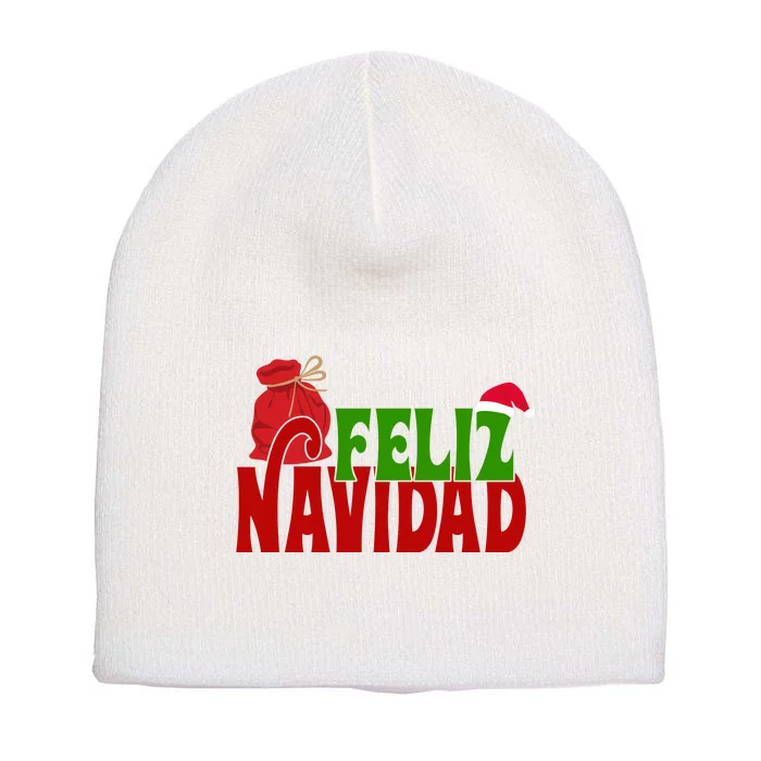 Feliz Navidad Spanish Christmas Short Acrylic Beanie