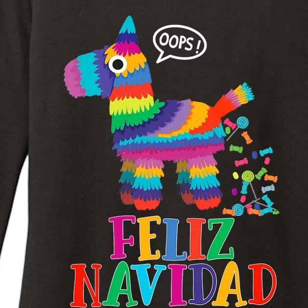 Feliz Navidad Spanish Christmas Funny Mexican Pinata Womens CVC Long Sleeve Shirt