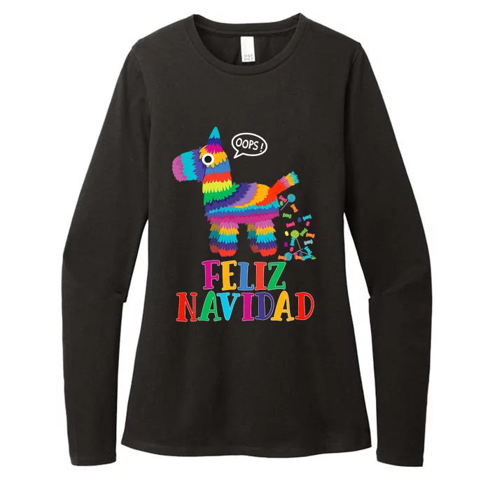 Feliz Navidad Spanish Christmas Funny Mexican Pinata Womens CVC Long Sleeve Shirt