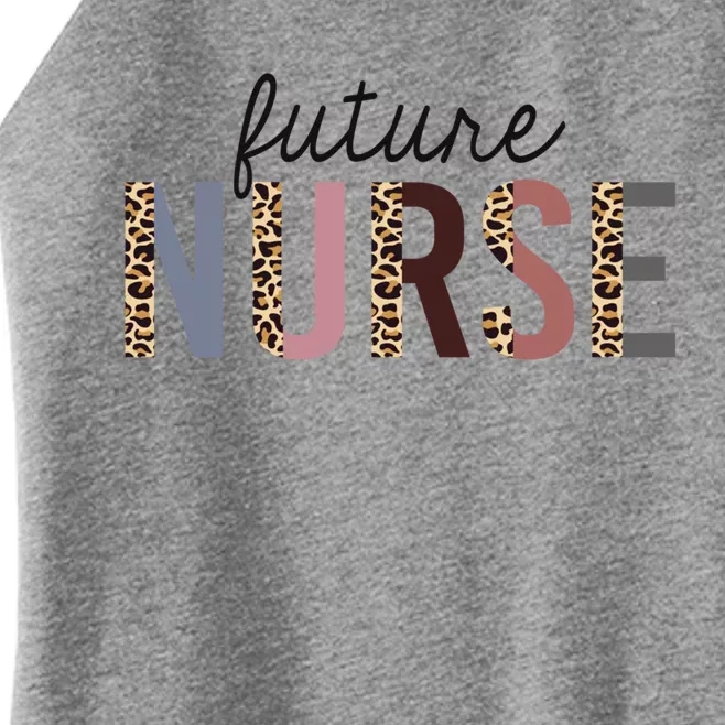 Future Nurse Student Leopard Print Nursing School Meaningful Gift Women’s Perfect Tri Rocker Tank