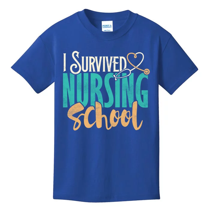 Funny Nursing School I Survived Nursing School Gift Cool Gift Kids T-Shirt