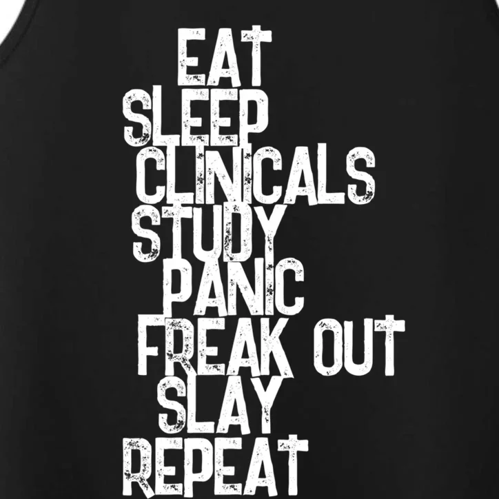 Funny Nursing Student Eat Sleep Clinicals Nurse School Gift Performance Tank