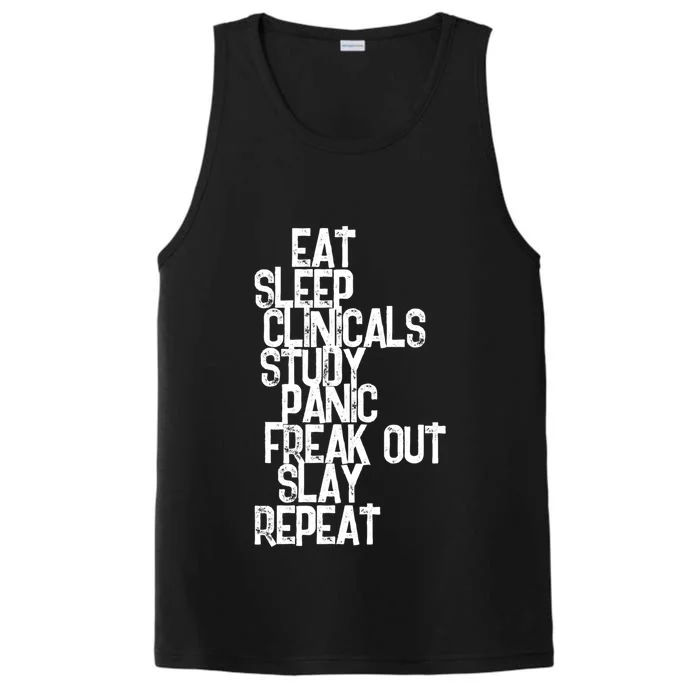 Funny Nursing Student Eat Sleep Clinicals Nurse School Gift Performance Tank