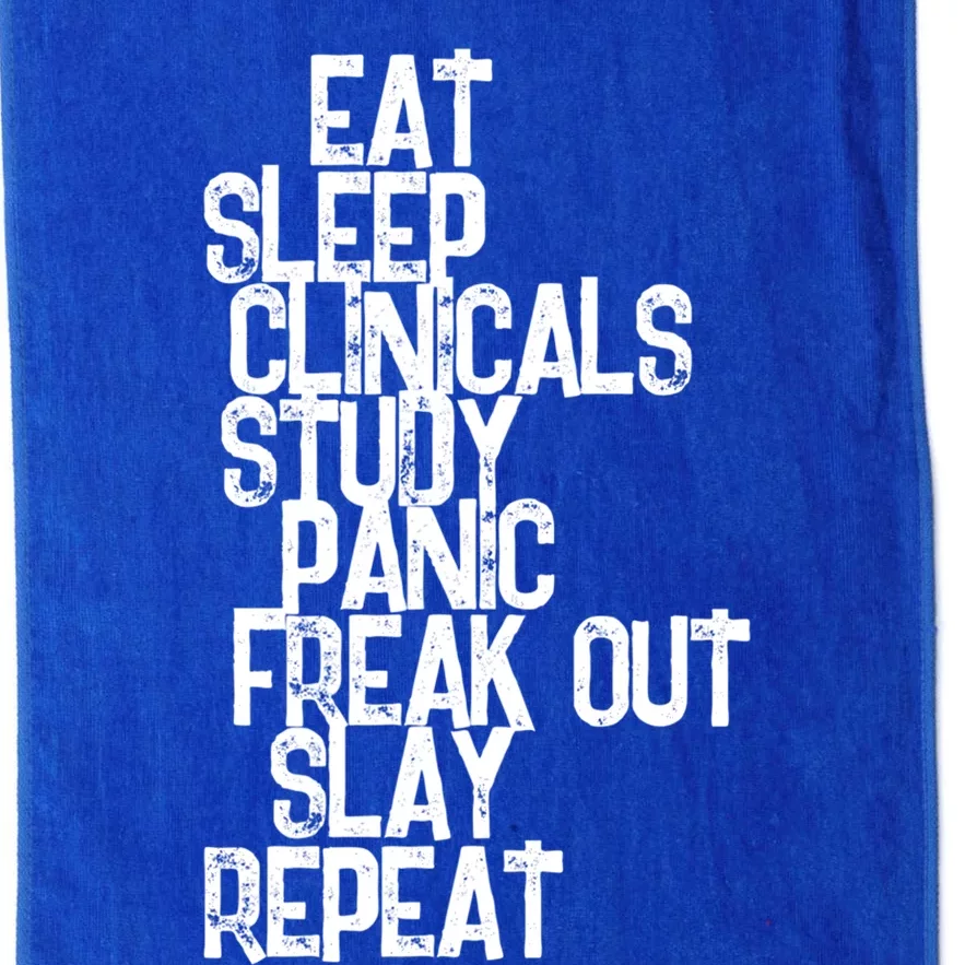 Funny Nursing Student Eat Sleep Clinicals Nurse School Gift Platinum Collection Golf Towel