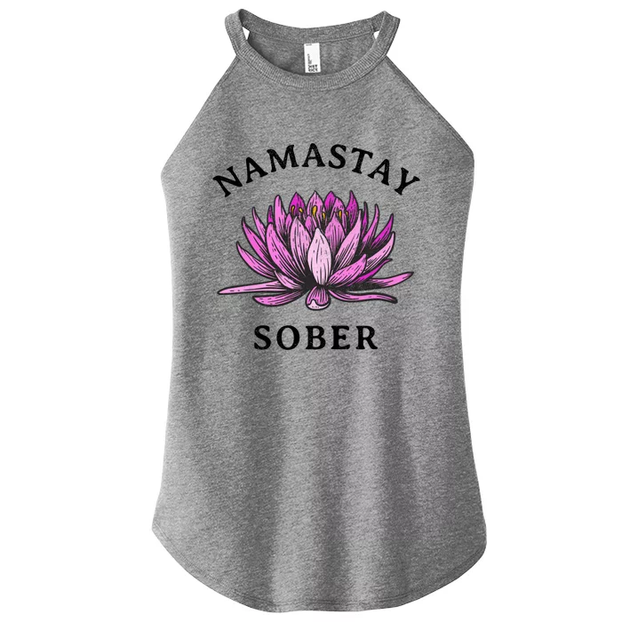 Funny Namastay Sober Na Aa 12 Step Recovery Funny Gift Women’s Perfect Tri Rocker Tank