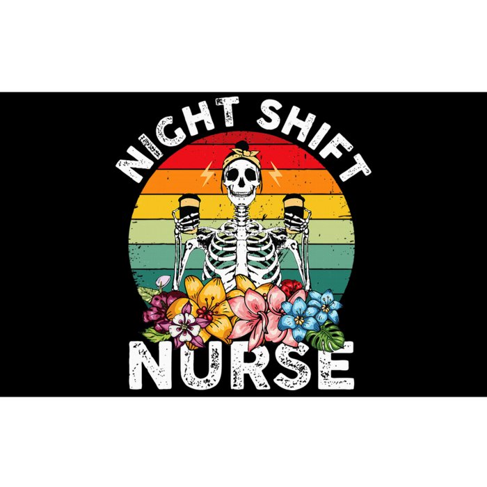 Funny Night Shift Nurse Skeleton Night Shift Nurse Bumper Sticker