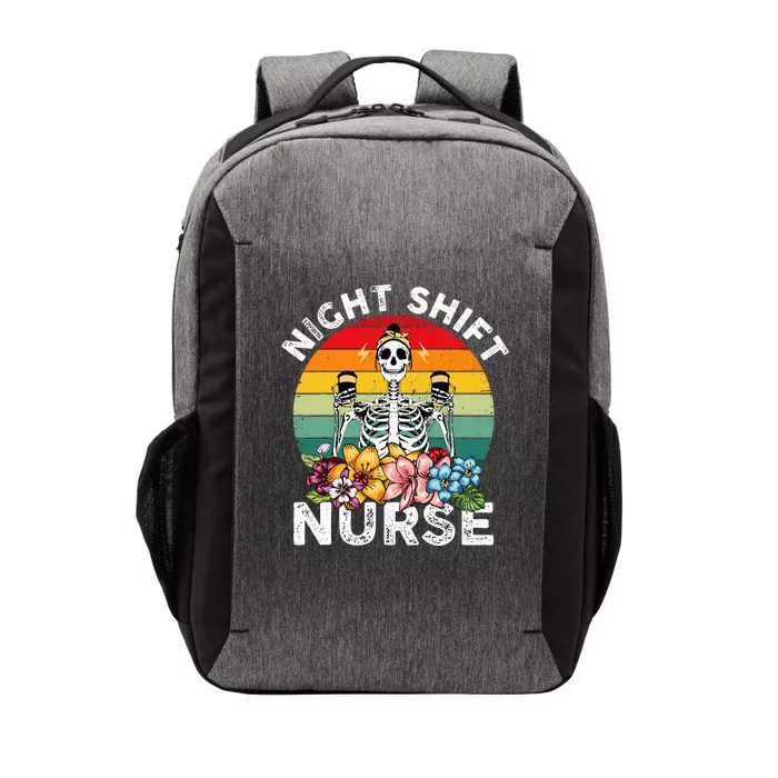 Funny Night Shift Nurse Skeleton Night Shift Nurse Vector Backpack