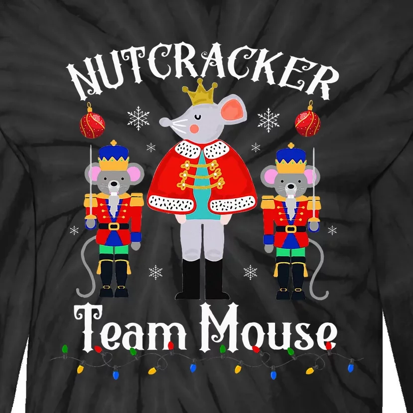 Funny Nutcracker Soldier Toy Christmas Dance Team Mouse Tie-Dye Long Sleeve Shirt