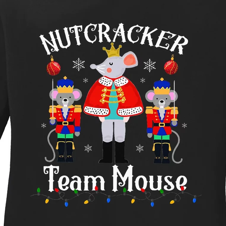 Funny Nutcracker Soldier Toy Christmas Dance Team Mouse Ladies Long Sleeve Shirt