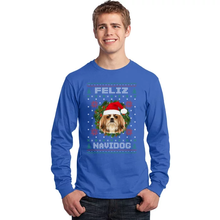 Feliz Navidog Shih Tzu Dog Funny Ugly Christmas Xmas Great Gift Tall Long Sleeve T-Shirt