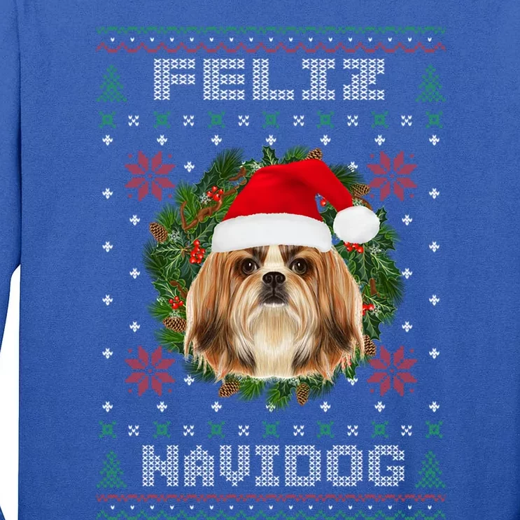 Feliz Navidog Shih Tzu Dog Funny Ugly Christmas Xmas Great Gift Tall Long Sleeve T-Shirt