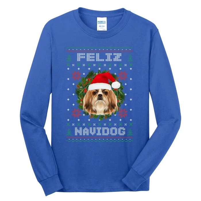 Feliz Navidog Shih Tzu Dog Funny Ugly Christmas Xmas Great Gift Tall Long Sleeve T-Shirt