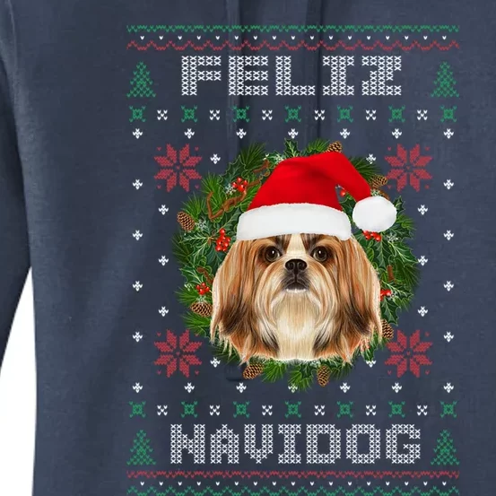 Feliz Navidog Shih Tzu Dog Funny Ugly Christmas Xmas Great Gift Women's Pullover Hoodie