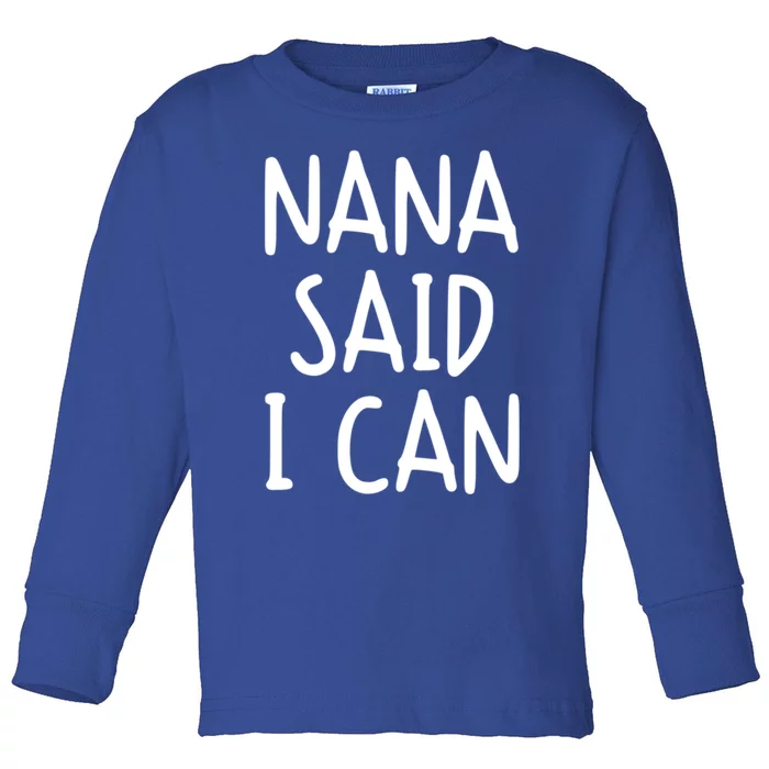 Funny Nana Said I Can Favorite Grand Funny Gift Toddler Long Sleeve Shirt