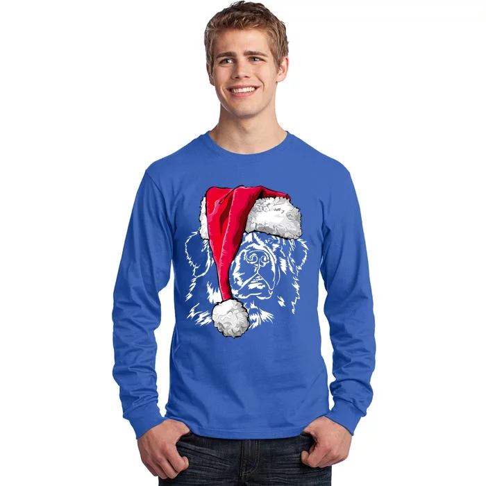 Funny Newfoundland Santa Dog Christmas Gift Tall Long Sleeve T-Shirt