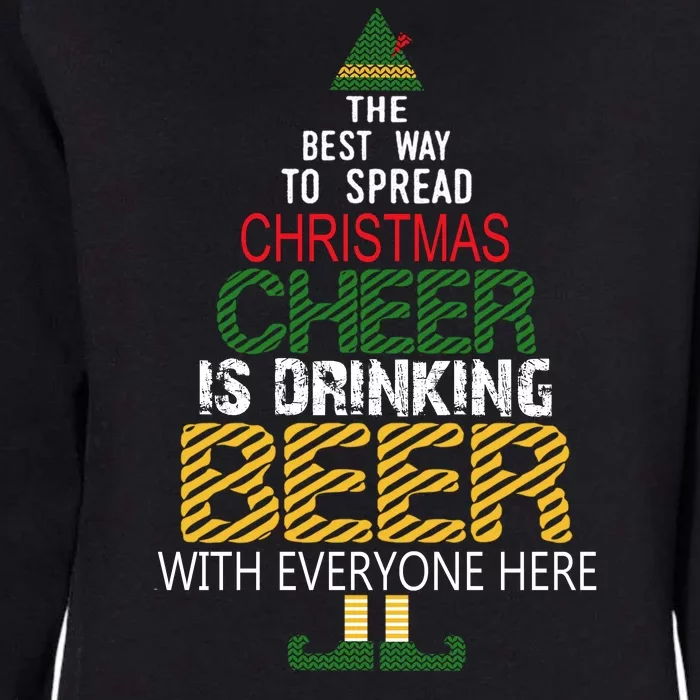 Funny Naughty Santa Elf Beer Gift For Christmas Womens California Wash Sweatshirt