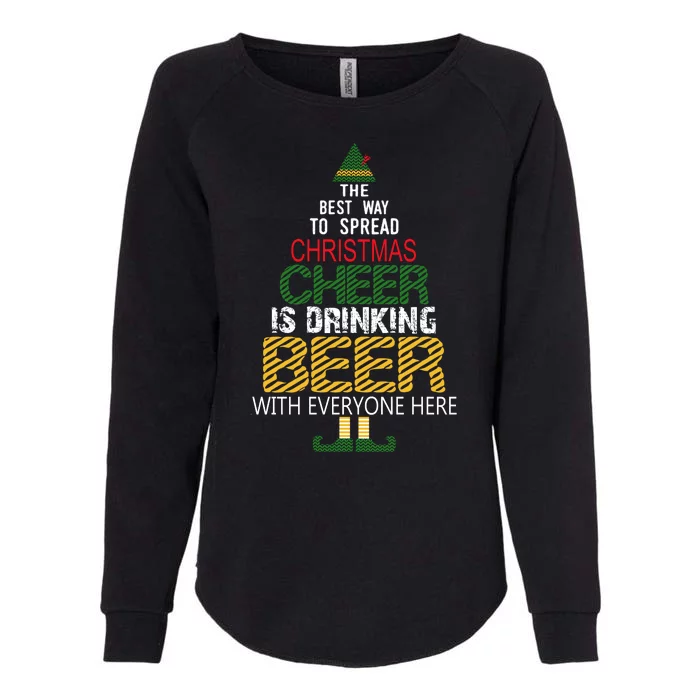 Funny Naughty Santa Elf Beer Gift For Christmas Womens California Wash Sweatshirt