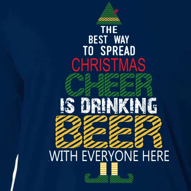 Funny Naughty Santa Elf Beer Gift For Christmas Cooling Performance Long Sleeve Crew