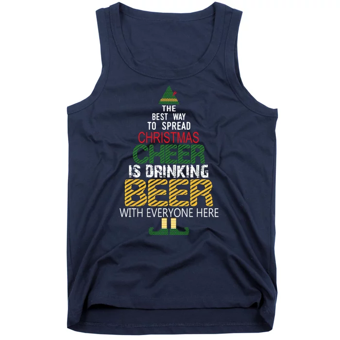 Funny Naughty Santa Elf Beer Gift For Christmas Tank Top