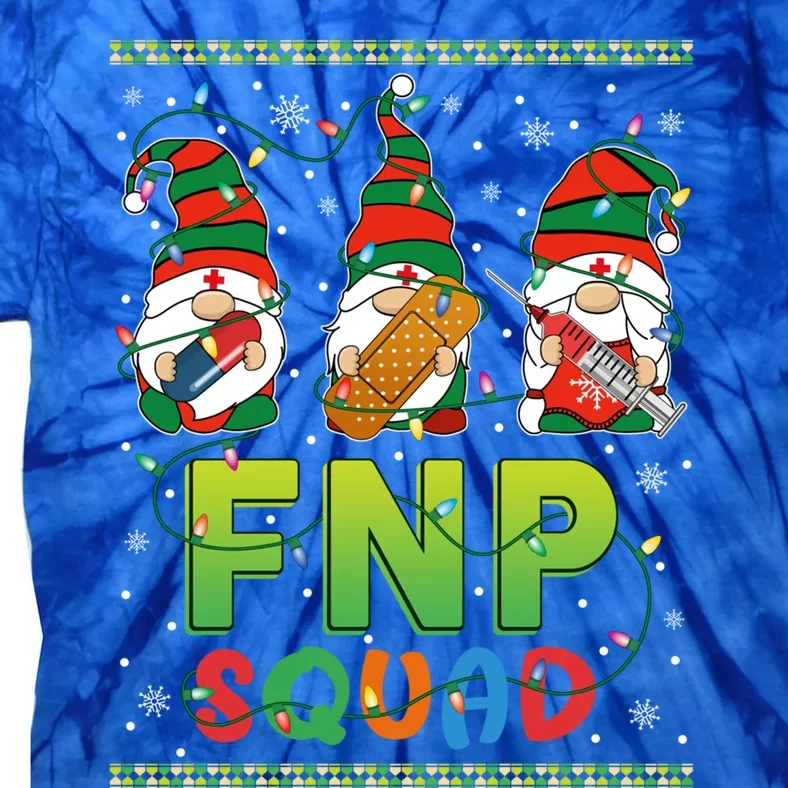 Fnp Nurse Squad Three Gnomes Christmas Gnome Nurse Xmas Gift Tie-Dye T-Shirt