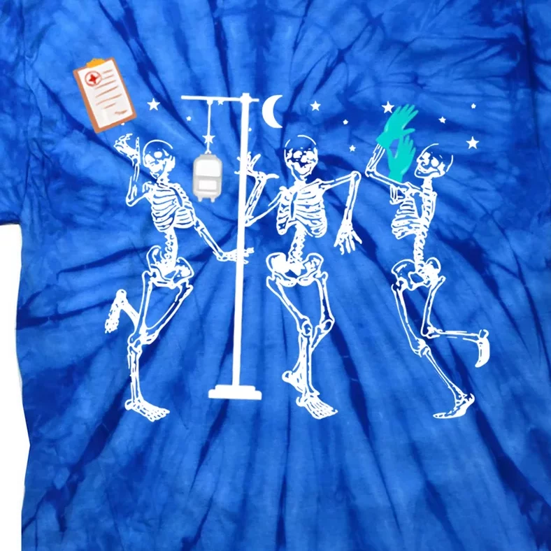 Funny Nurse Skeleton Halloween Healthcare Crew Skeleton Gift Tie-Dye T-Shirt