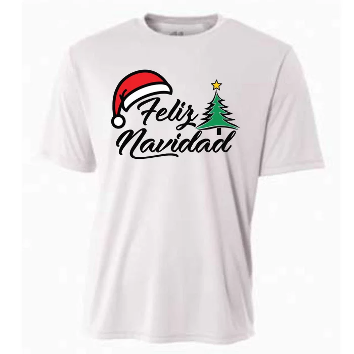 Feliz Navidad Spanish Christmas Santa Hat Merry Christmas Cooling Performance Crew T-Shirt