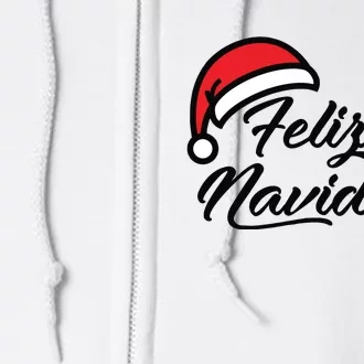 Feliz Navidad Spanish Christmas Santa Hat Merry Christmas Full Zip Hoodie