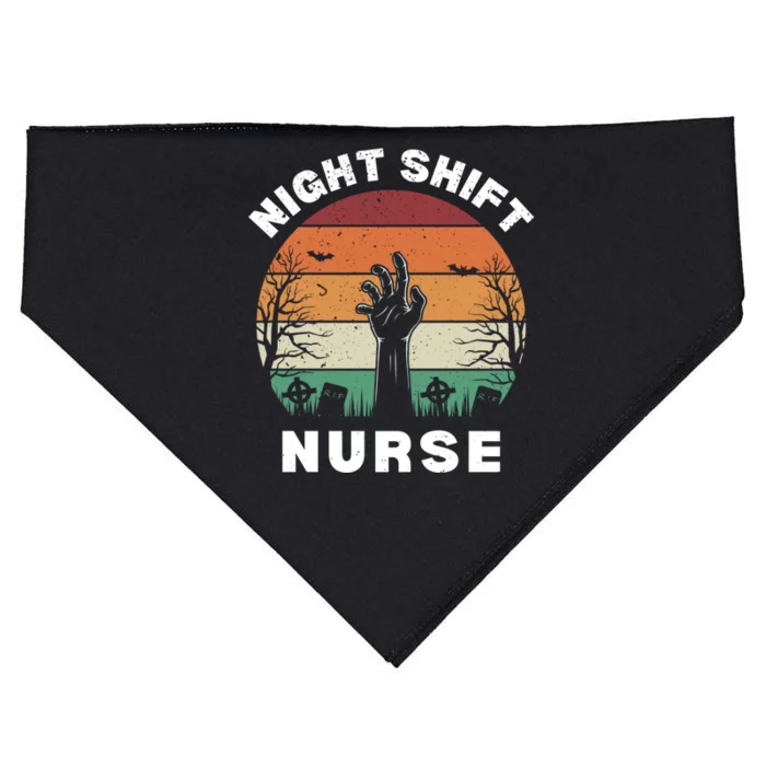 Funny Night Shift Nurse Spooky Halloween Rn Nurses Gift USA-Made Doggie Bandana