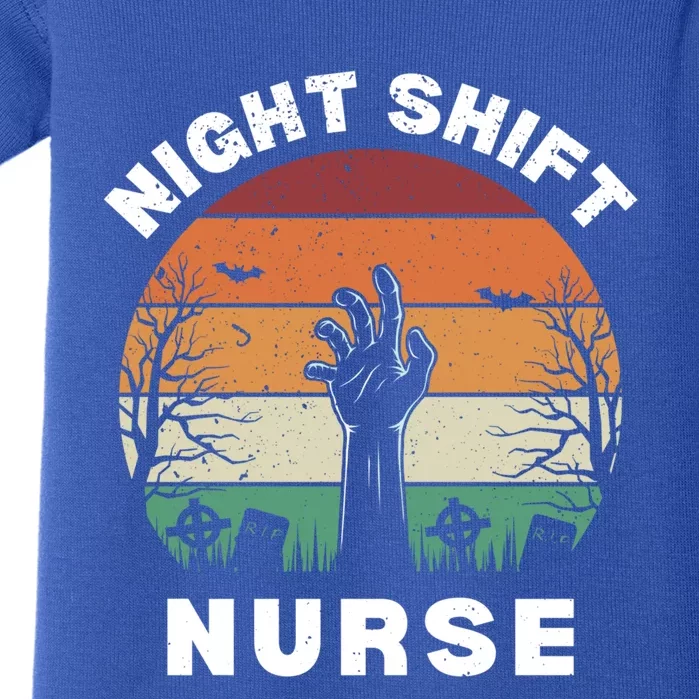 Funny Night Shift Nurse Spooky Halloween Rn Nurses Gift Baby Bodysuit