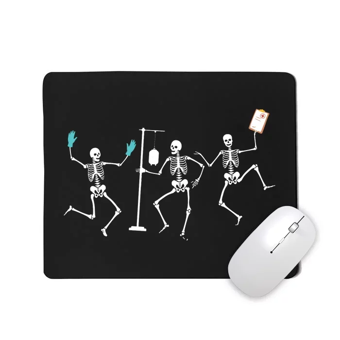 Funny Nurse Skeleton Halloween Healthcare Crew Skeleton Mousepad