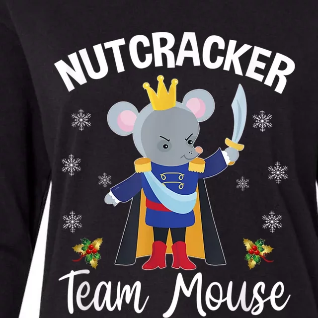 Funny Nutcracker Soldier Toy Christmas Dance Team Mouse Womens Cotton Relaxed Long Sleeve T-Shirt