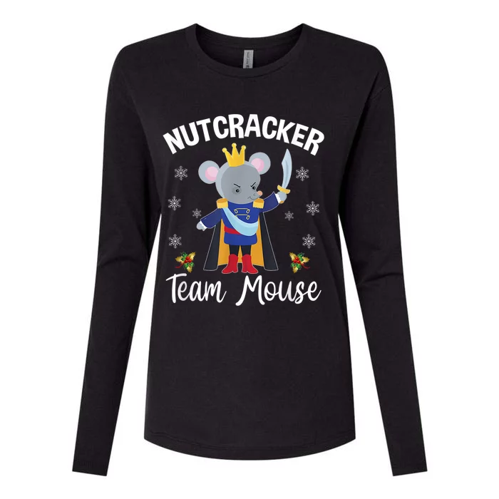 Funny Nutcracker Soldier Toy Christmas Dance Team Mouse Womens Cotton Relaxed Long Sleeve T-Shirt