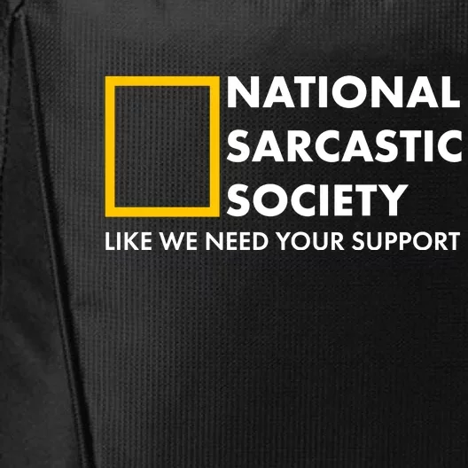 Funny National Sarcastic Society City Backpack