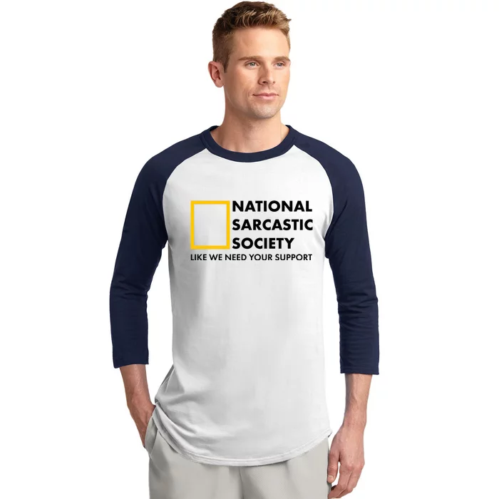 Funny National Sarcastic Society Baseball Sleeve Shirt