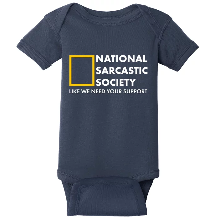 Funny National Sarcastic Society Baby Bodysuit