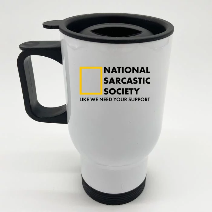 Funny National Sarcastic Society Front & Back Stainless Steel Travel Mug