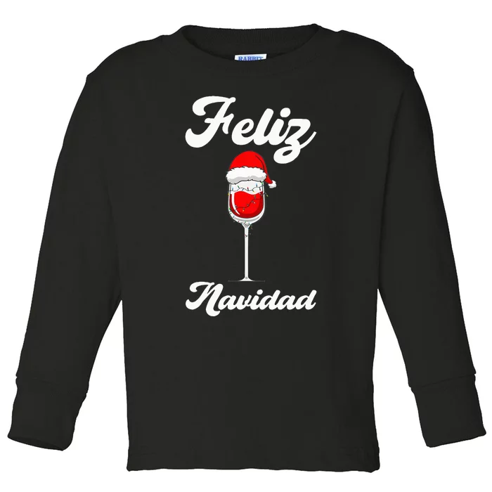 Feliz Navidad Spanish Christmas Toddler Long Sleeve Shirt