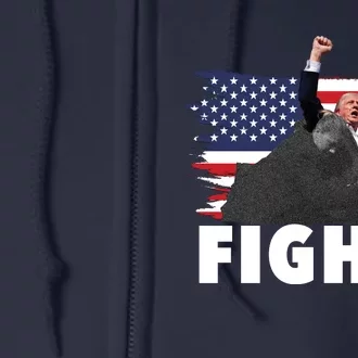 Fight Never Surrender Trump Rally Full Zip Hoodie